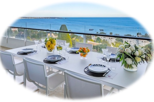 Appartement avec belle vue intérieure sur la baie de Cannes